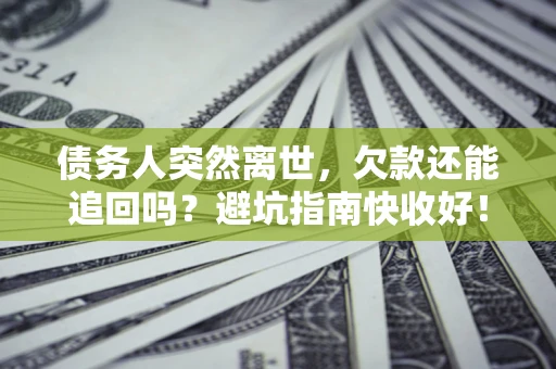 武汉债务人突然离世，欠款还能追回吗？避坑指南快收好！