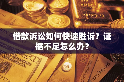 武汉借款诉讼如何快速胜诉？证据不足怎么办？