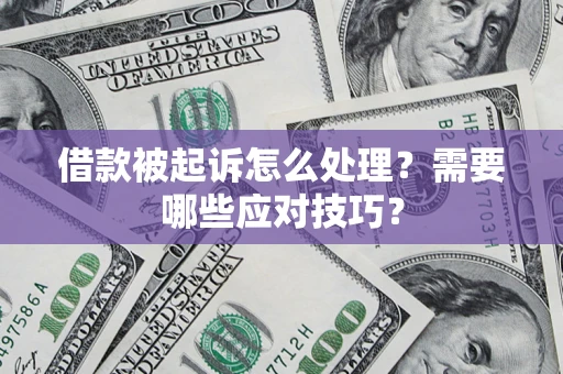 武汉借款被起诉怎么处理？需要哪些应对技巧？