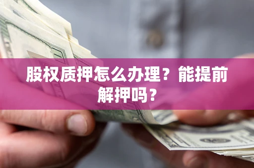 武汉股权质押怎么办理？能提前解押吗？